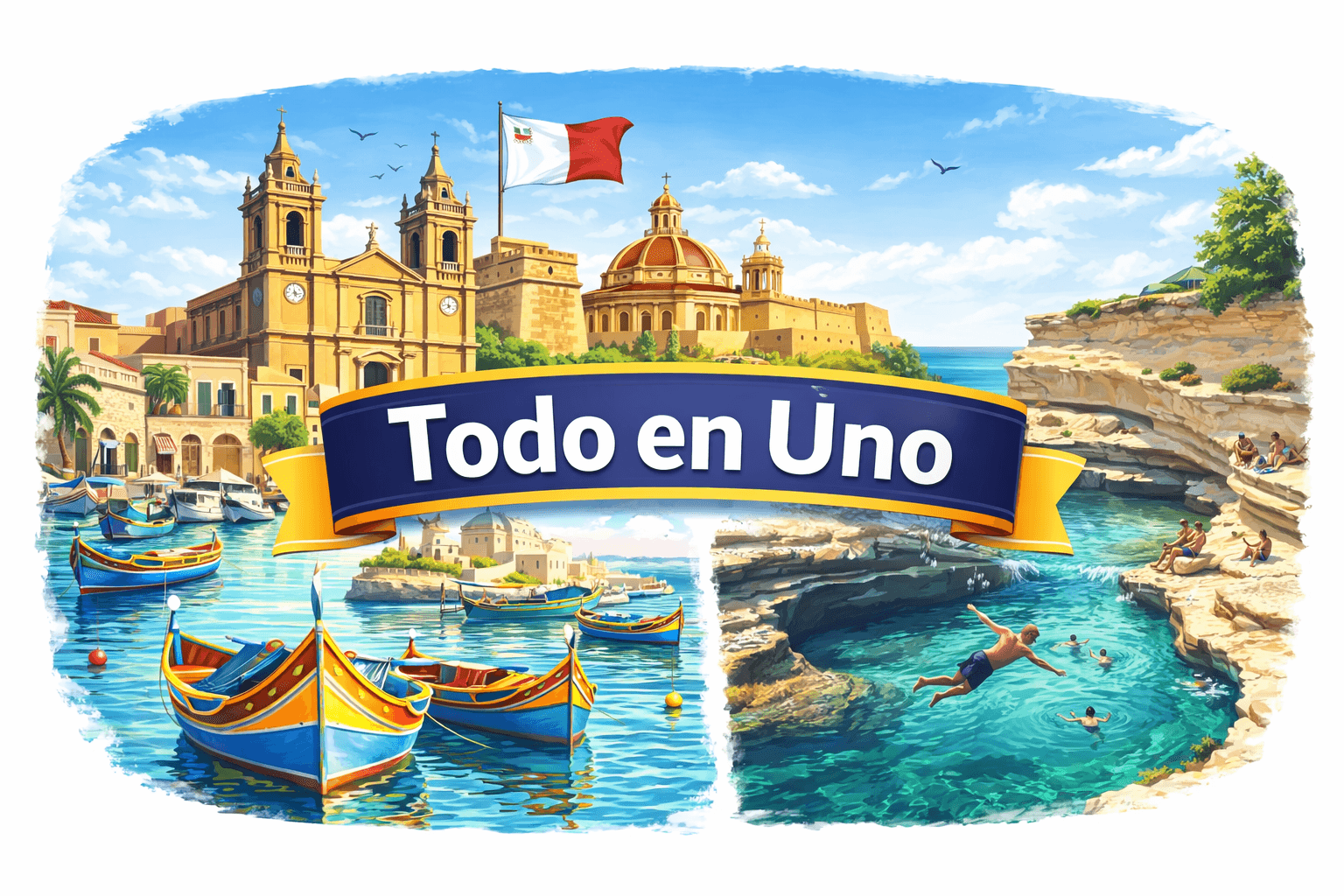 Todo en Uno: Valletta con guía, Mdina y el sur